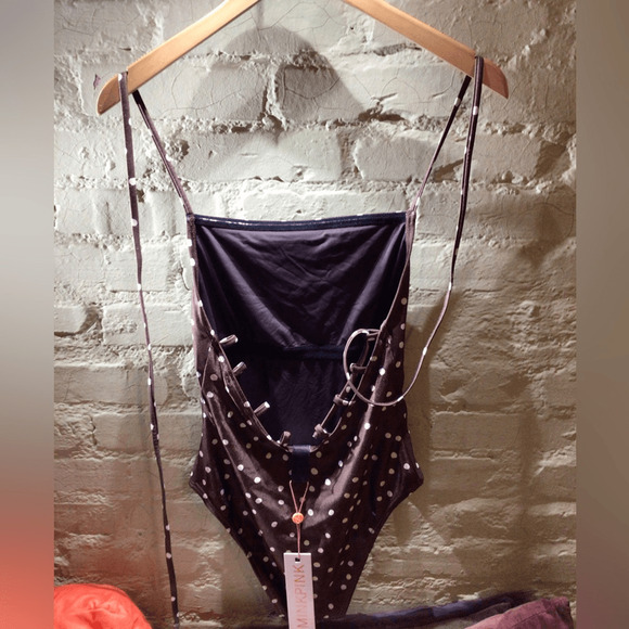 MINKPINK Other - NEW! MINKPINK apron Polka Dot Brown One-Piece Swimwear